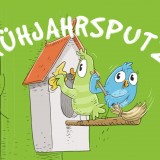 Lustige Vögel Frühjahrsputz